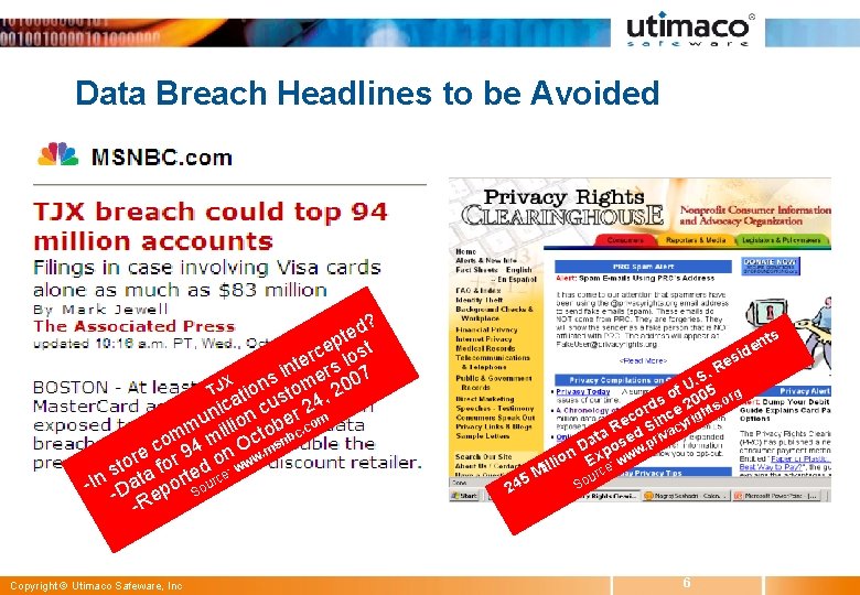 Data Breach Headlines to be Avoided d? e t ep st c r te