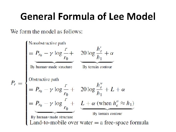 General Formula of Lee Model 