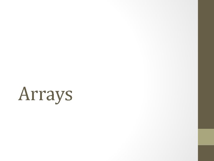 Arrays 