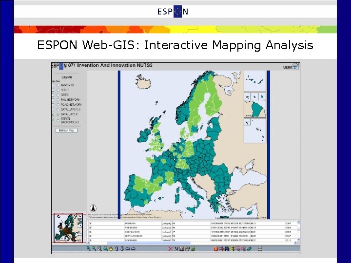 ESPON Web-GIS: Interactive Mapping Analysis 