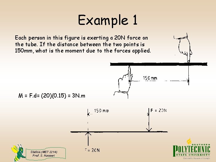 Example 1 Each person in this figure is exerting a 20 N force on