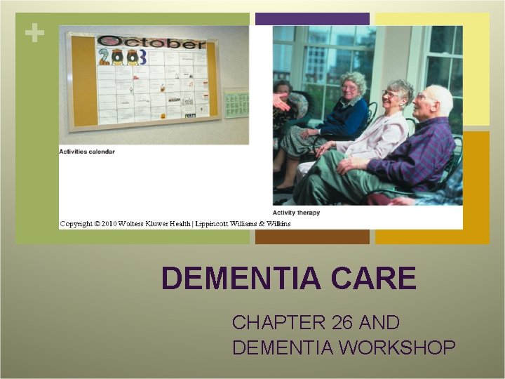 + DEMENTIA CARE CHAPTER 26 AND DEMENTIA WORKSHOP 