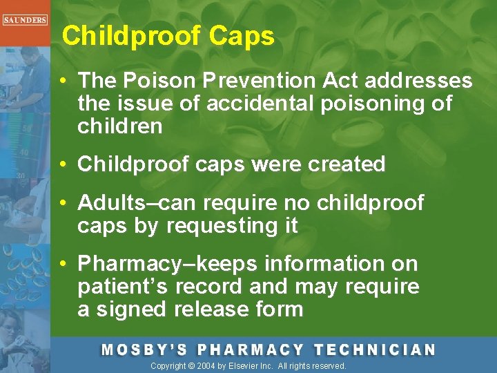 Childproof Caps • The Poison Prevention Act addresses the issue of accidental poisoning of