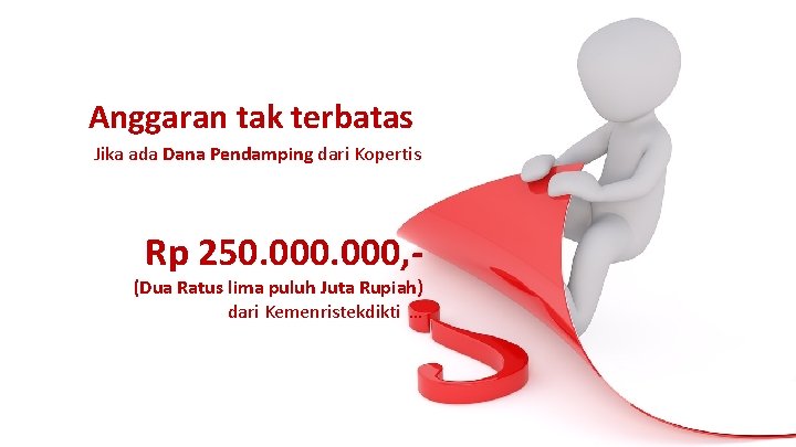 Anggaran tak terbatas Jika ada Dana Pendamping dari Kopertis Rp 250. 000, - (Dua