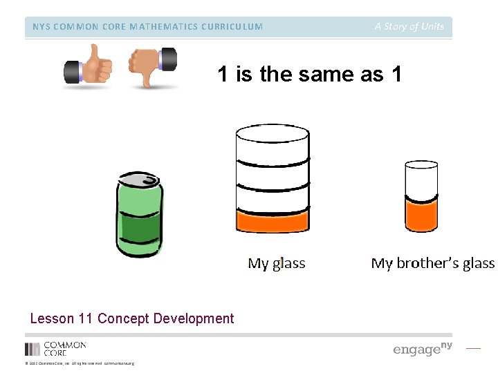 NYS COMMON CORE MATHEMATICS CURRICULUM A Story of Units 1 is the same as