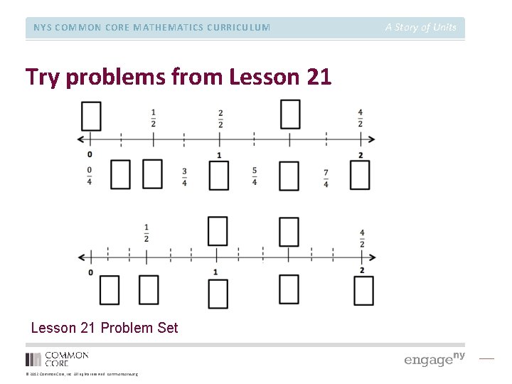 NYS COMMON CORE MATHEMATICS CURRICULUM Try problems from Lesson 21 Problem Set © 2012