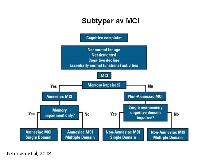 Subtyper av MCI Petersen et al, 2008 