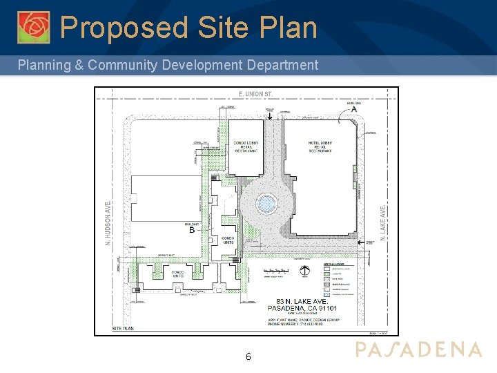 Proposed Site Planning & Community Development Department 6 