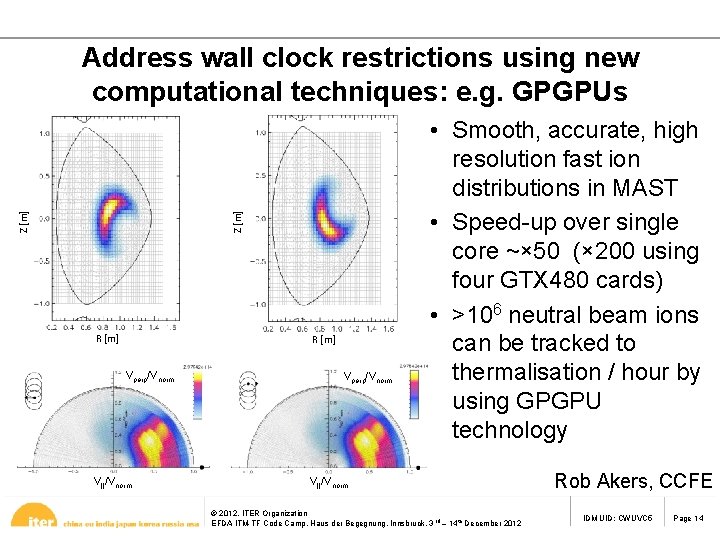 Z [m] Address wall clock restrictions using new computational techniques: e. g. GPGPUs R