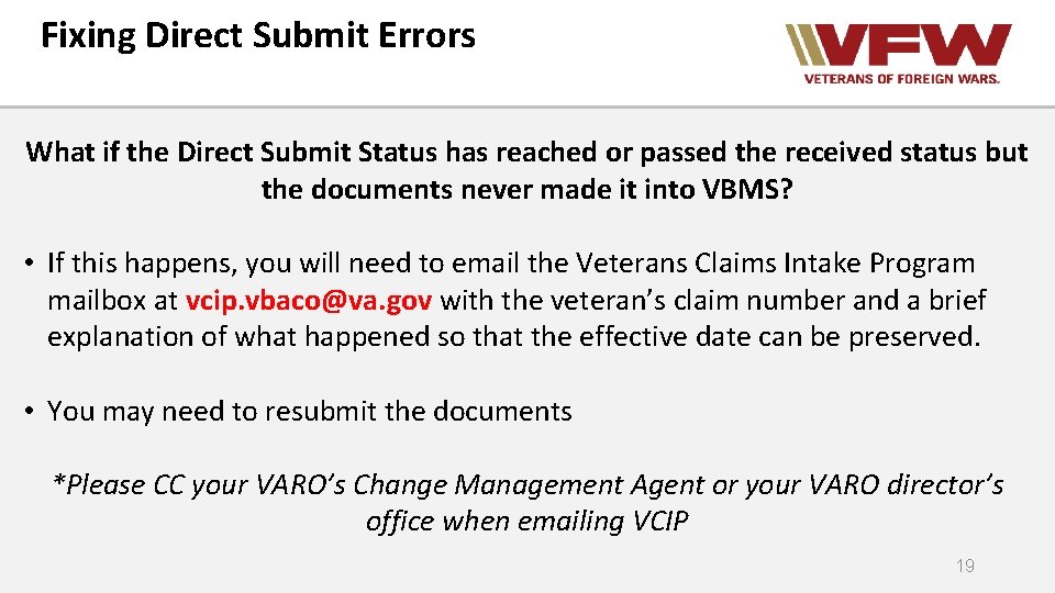 Fixing Direct Submit Errors What if the Direct Submit Status has reached or passed