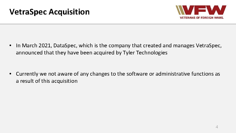 Vetra. Spec Acquisition • In March 2021, Data. Spec, which is the company that