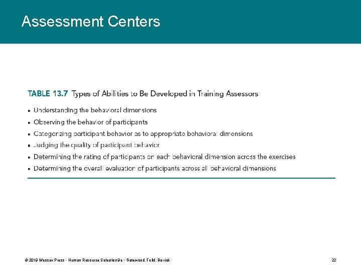 Assessment Centers © 2019 Wessex Press • Human Resource Selection 9 e • Gatewood,