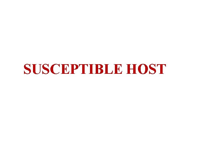 SUSCEPTIBLE HOST SUSCEPTIBLE HOST