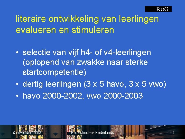 literaire ontwikkeling van leerlingen evalueren en stimuleren • selectie van vijf h 4 -