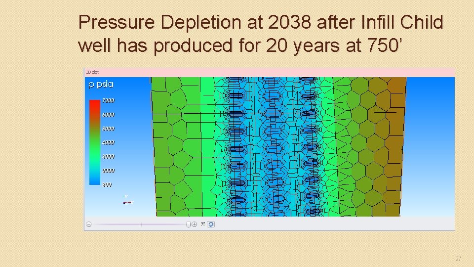 Pressure Depletion at 2038 after Infill Child well has produced for 20 years at