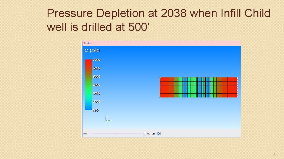 Pressure Depletion at 2038 when Infill Child well is drilled at 500’ 33 