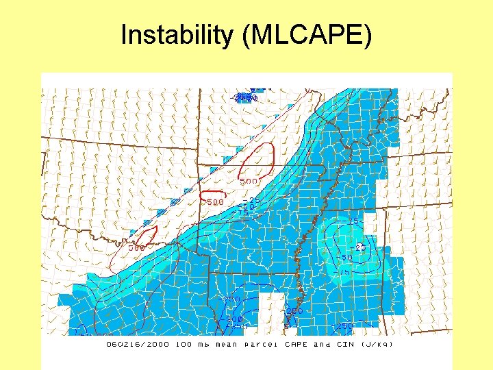 Instability (MLCAPE) 