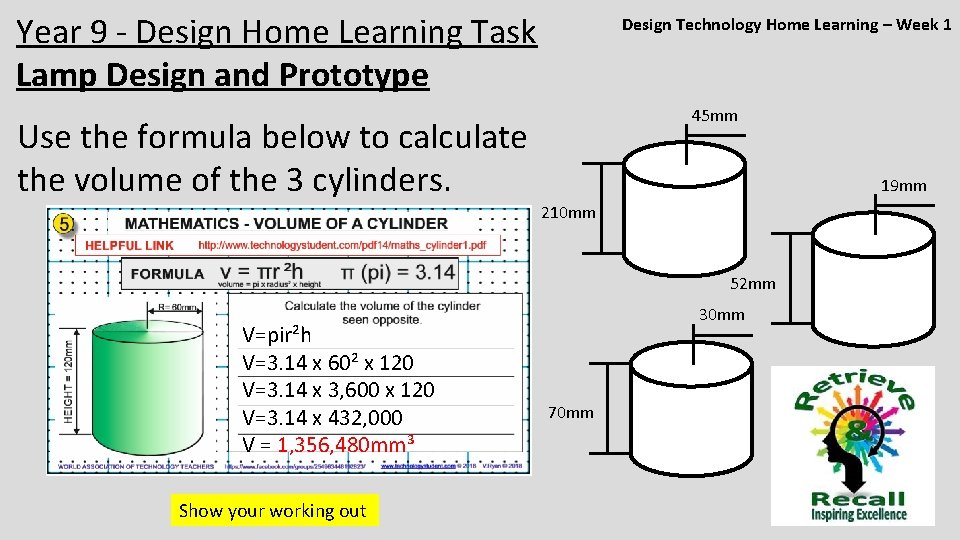 Year 9 - Design Home Learning Task Lamp Design and Prototype Design Technology Home