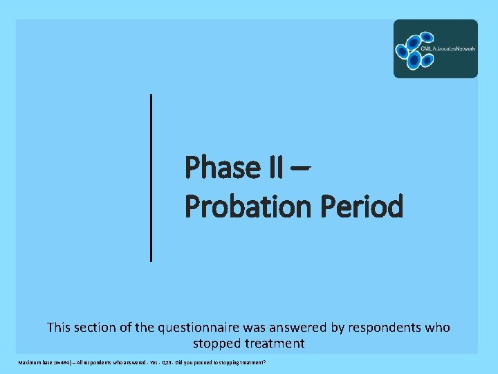 Phase II – Probation Period This section of the questionnaire was answered by respondents