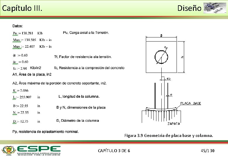 Capítulo III. Diseño Figura 3. 9 Geometría de placa base y columna. CAPÍTULO 3