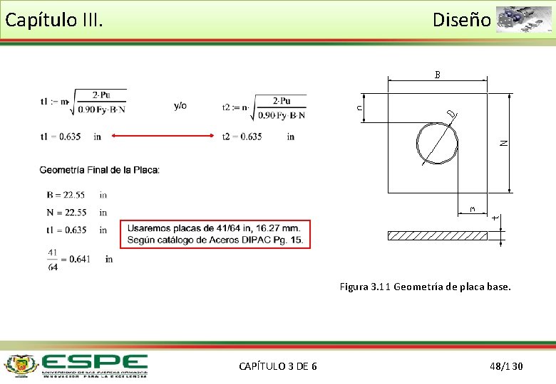 Capítulo III. Diseño Figura 3. 11 Geometría de placa base. CAPÍTULO 3 DE 6