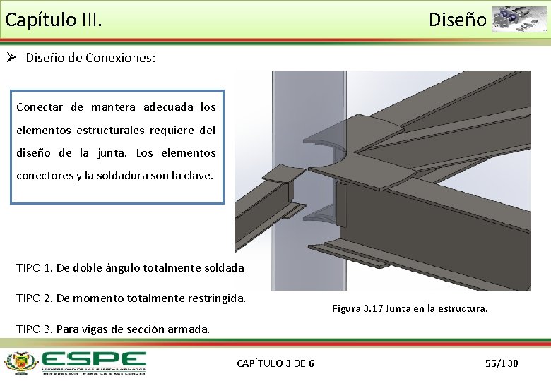 Capítulo III. Diseño Ø Diseño de Conexiones: Conectar de mantera adecuada los elementos estructurales