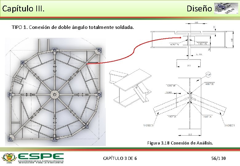 Capítulo III. Diseño TIPO 1. Conexión de doble ángulo totalmente soldada. Figura 3. 18