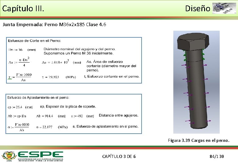 Capítulo III. Diseño Junta Empernada: Perno M 36 x 2 x 185 Clase 4.
