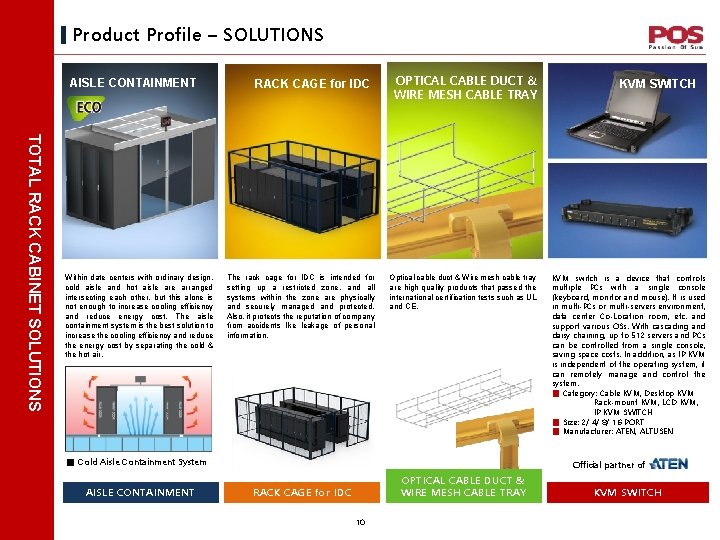 Product Profile – SOLUTIONS AISLE CONTAINMENT TOTAL RACK CABINET SOLUTIONS Within date centers with