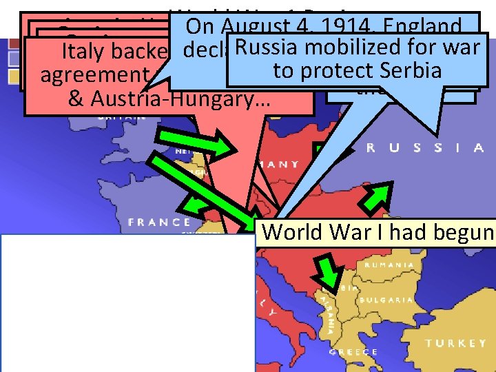 World War 14, Begins Austria-Hungary On August 1914, England On August 1, 1914, On