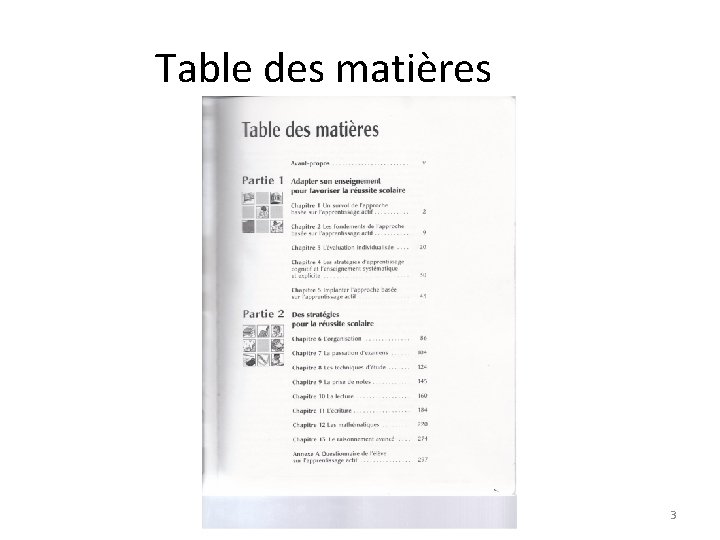 Table des matières 3 