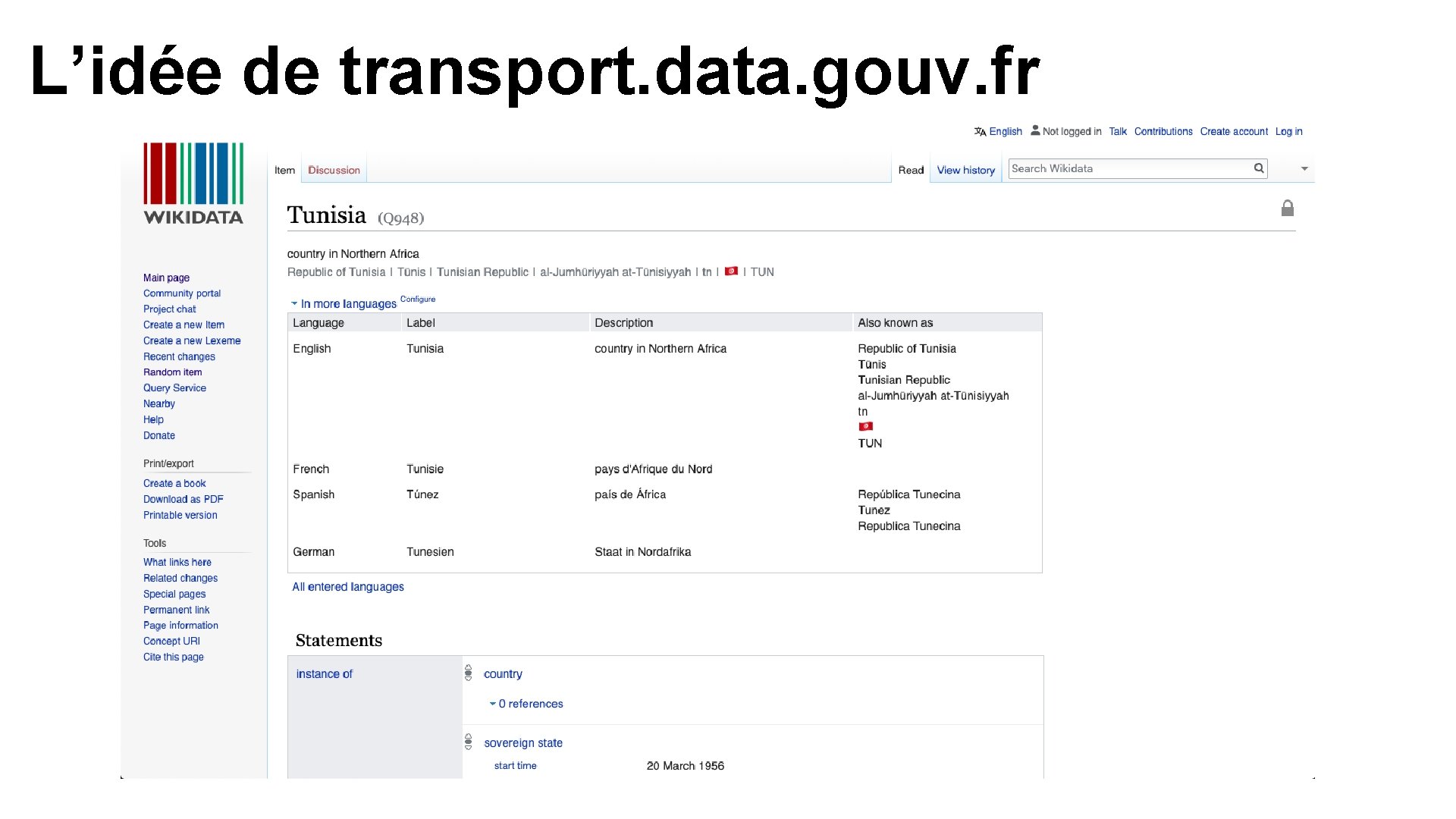 L’idée de transport. data. gouv. fr 