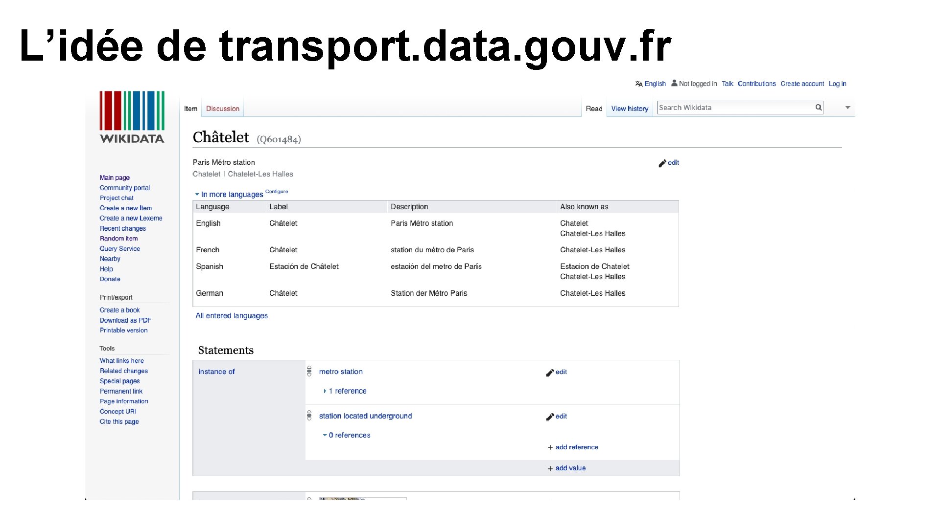 L’idée de transport. data. gouv. fr 