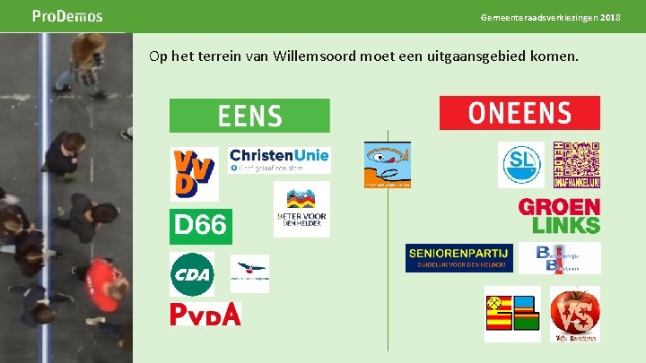 Gemeenteraadsverkiezingen 2018 Op het terrein van Willemsoord moet een uitgaansgebied komen. Beeld op de