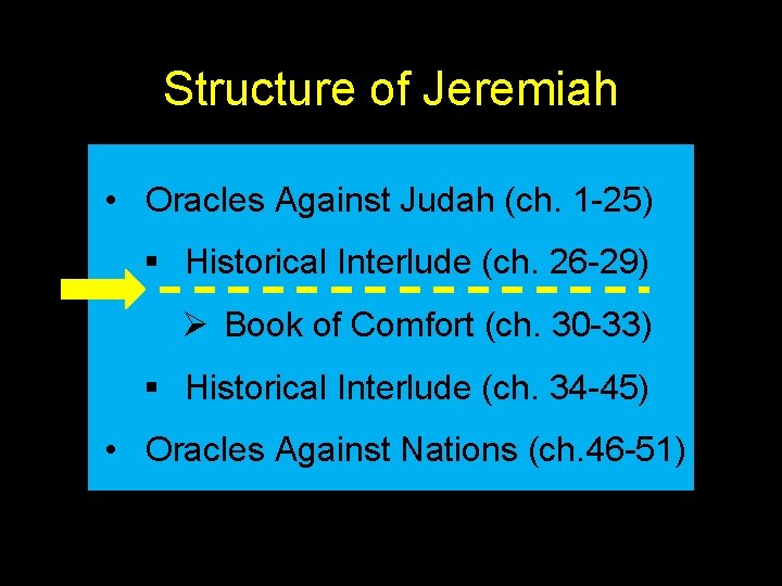 Structure of Jeremiah • Oracles Against Judah (ch. 1 -25) § Historical Interlude (ch.