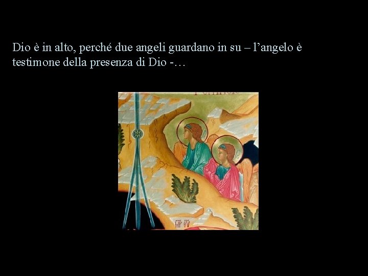 Dio è in alto, perché due angeli guardano in su – l’angelo è testimone