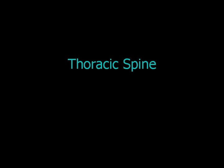 Thoracic Spine 