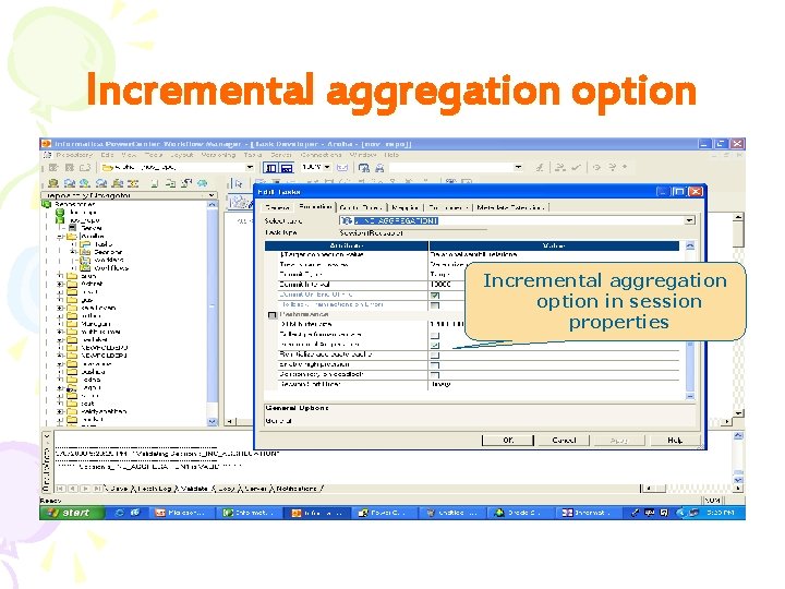 Incremental aggregation option in session properties 