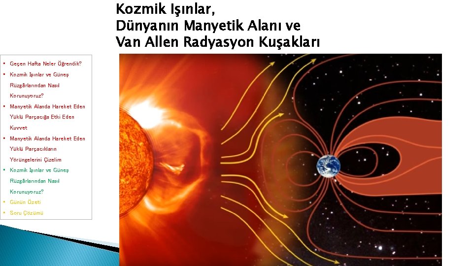 Kozmik Işınlar, Dünyanın Manyetik Alanı ve Van Allen Radyasyon Kuşakları • Geçen Hafta Neler Kozmik Işınlar, Dünyanın Manyetik Alanı ve Van Allen Radyasyon Kuşakları • Geçen Hafta Neler