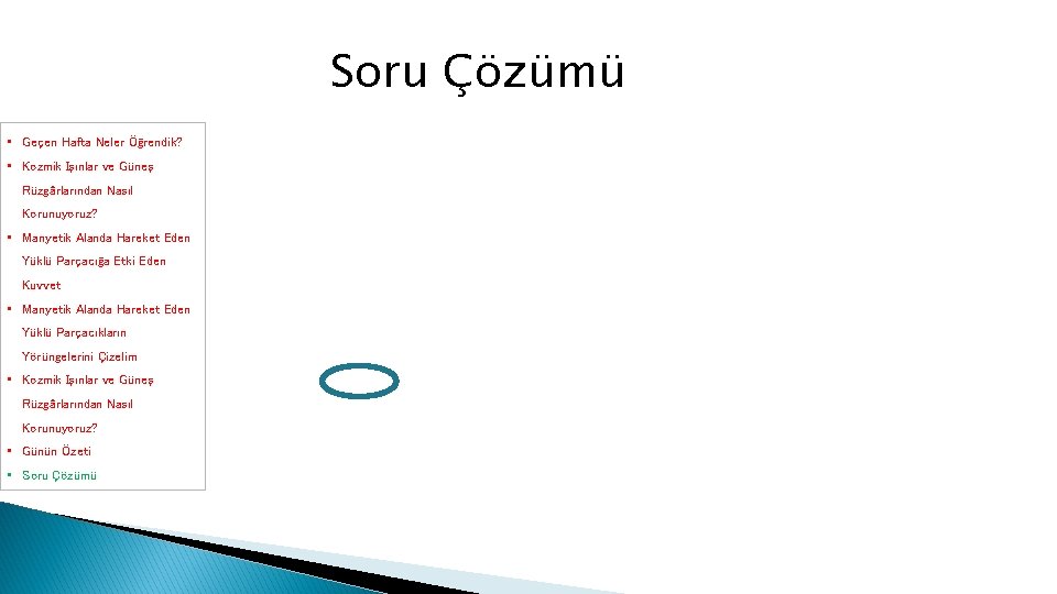 Soru Çözümü • Geçen Hafta Neler Öğrendik? • Kozmik Işınlar ve Güneş Rüzgârlarından Nasıl Soru Çözümü • Geçen Hafta Neler Öğrendik? • Kozmik Işınlar ve Güneş Rüzgârlarından Nasıl