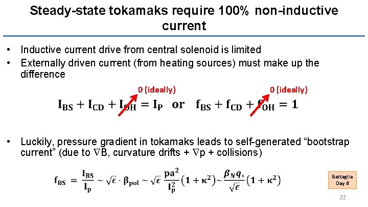 Steady-state tokamaks require 100% non-inductive current • Inductive current drive from central solenoid is