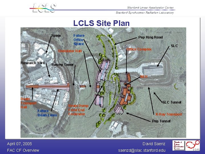 LCLS Site Plan Spear Future Office Space Undulator Hall Research Yard Pep Ring Road