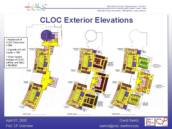 CLOC Exterior Elevations CLOC Floor Plans • Headcount of CLOC Personnel = 284 •