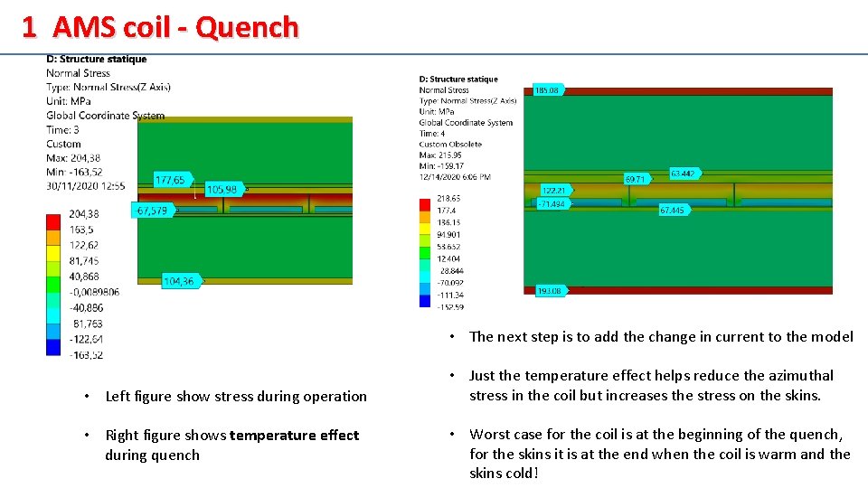 1 AMS coil - Quench • The next step is to add the change