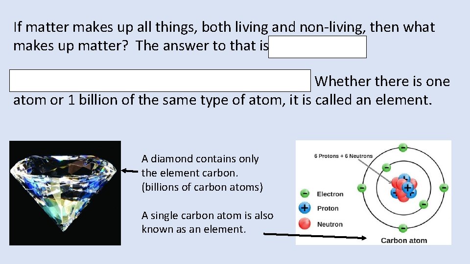 If matter makes up all things, both living and non-living, then what makes up If matter makes up all things, both living and non-living, then what makes up