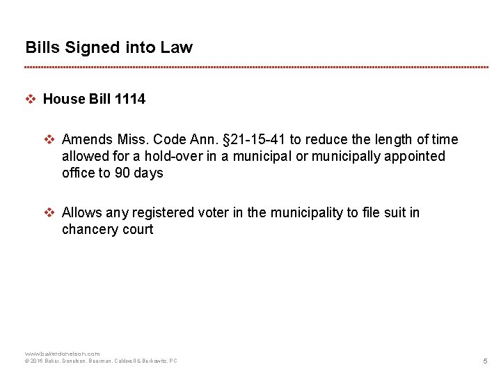 Bills Signed into Law v House Bill 1114 v Amends Miss. Code Ann. §