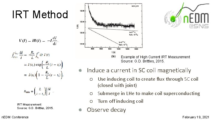 IRT Method Example of High Current IRT Measurement Source: G. D. Brittles, 2015. ●