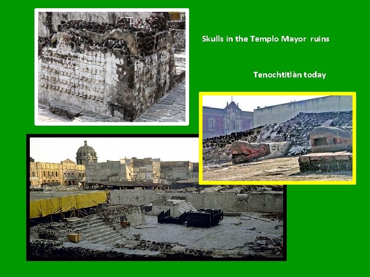 Skulls in the Templo Mayor ruins Tenochtitlàn today 