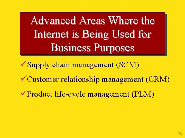 Advanced Areas Where the Internet is Being Used for Business Purposes üSupply chain management