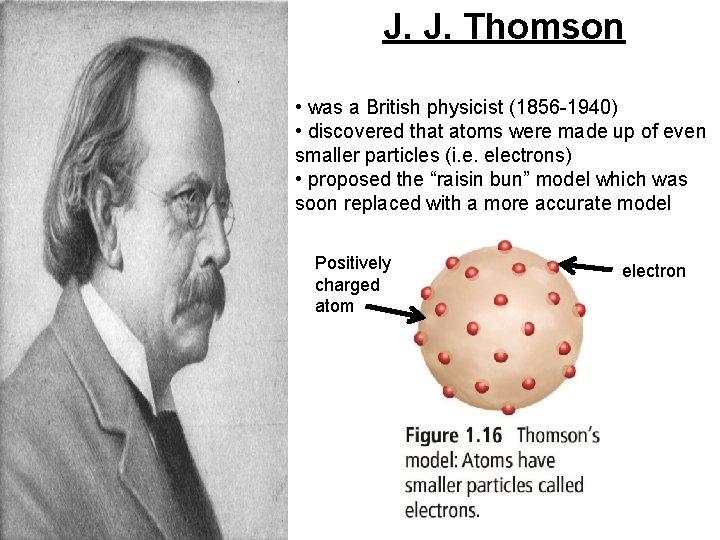 J. J. Thomson • was a British physicist (1856 -1940) • discovered that atoms